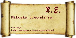 Mikuska Eleonóra névjegykártya